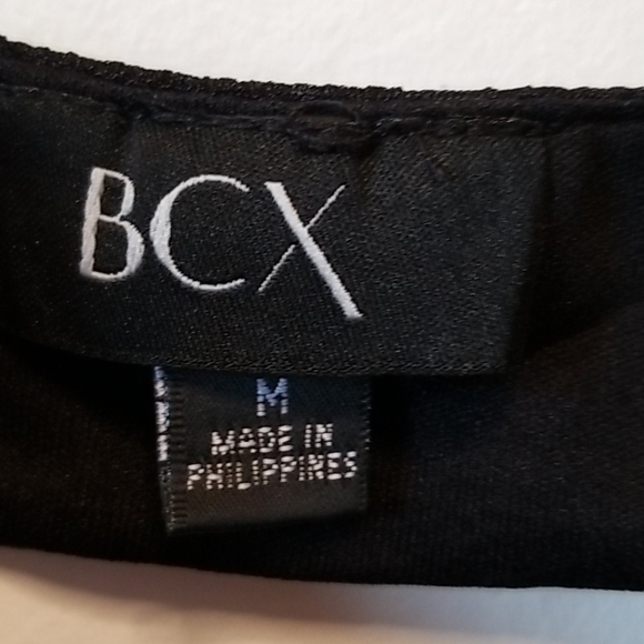 3/$15! BCX B&W Stripe Fit & Flare Cap Sleeve Dress - Picture 2 of 5